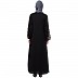Embroidery abaya with balloon sleeves- Black